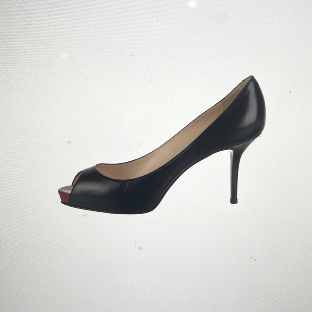 Christian Louboutin leather peep toe pumps
